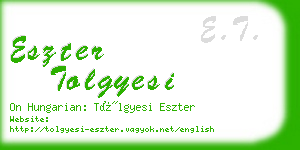 eszter tolgyesi business card